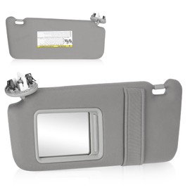 Left Driver Side Sun Visor with Light Fit for Toyota Camry (Only Fit Models with Sunroof) 2007 2008 2009 2010 2011, Replace for 74320-06800-B0 (Gray)