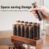 Coffee Bean Storage Tubes with Walnut Wood Stand Lid Glass