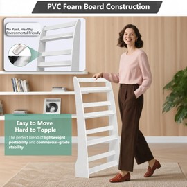 foriy Magazine Holder, 4 Tier Mgazine Display Stand Floor Magazine Rack White Catalog Literature Book Brochure Display Stand for Home, Office,Trade, Shopping Malls, Reception Rooms