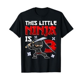 3 Years Old Toddler Birthday Tee, This Little Ninja Is 3 T-Shirt