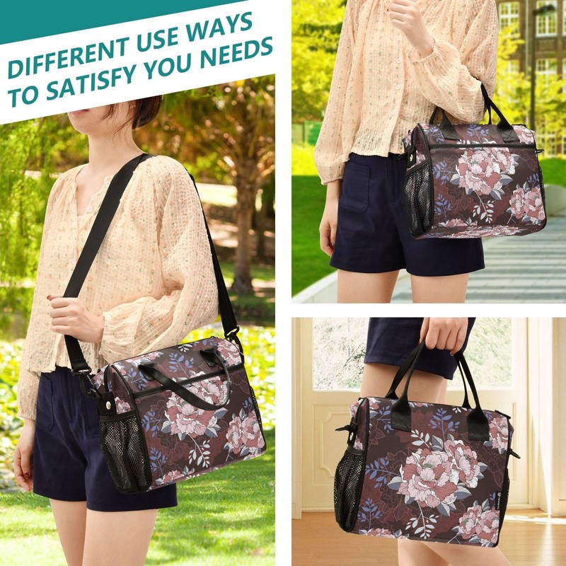 Fitrendlovey Insulated Lunch Bag for Women with Detachable Shoulder Strap
