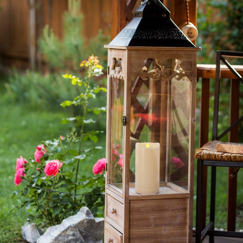 7LinRay 4" x 10" Large Outdoor Flameless Candle with Remote
