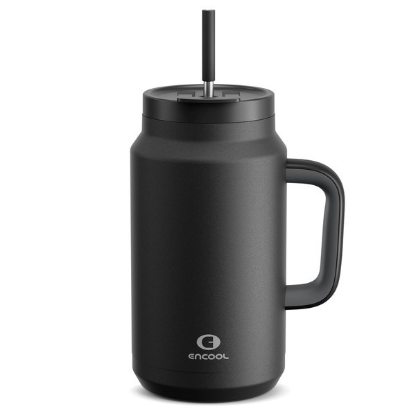 ENCOOL 50 oz Tumbler with Handle and Straw, 100% Leak-Proof