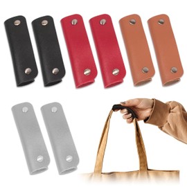PYSEOSISE Leather Handbag Handle Case, 8 Pieces Handbag Handles, Grip Protector Saddle Handle Leather Wrap Cover Bags Accessories for Shopping Bag Travel Bag Suitcase Carry Bag