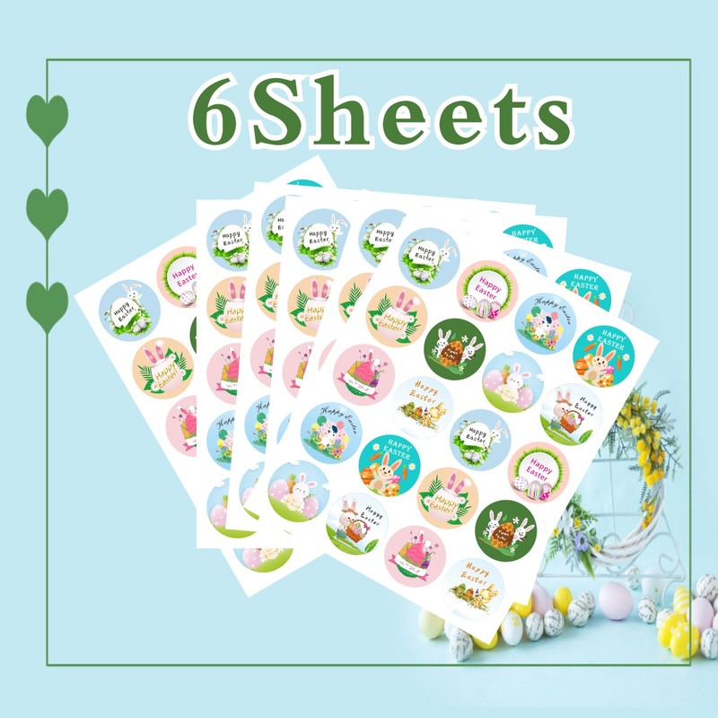 120 Pcs Easter Stickers, 1.5 Inch Easter Happy Sticker,Easter Stickers