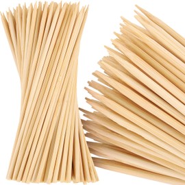 MalloMe Bamboo Skewers 8 Inch 100 pack Smores Sticks - 4mm Thick Wooden Skewers for Appetizers- Wood Bamboo Sticks for Crafts - Shish Kabob Skewers for Grilling Kebab BBQ, Marshmallow Roasting Sticks