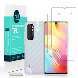 Ibywind Compatible Mi Note 10 Lite TPU Film, 2 Sheets, Hydrogel Film with Guide Frame, Lens Cover (1), Back Sheet (1), Excellent Elasticity and Flexibility TPU Material Protective Sheet, Full Adsorption, No Bubbles, Fingerprint Authentication, Super Easy