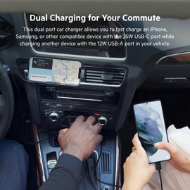 Belkin CCB004btBK Cargador doble para coche con PPS de 37 W, Negro