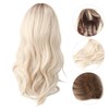 Gradient Blonde Brown Long Curly Wig Women Heat Resistant Synthetic