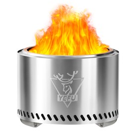 Fire Pit 304 Stainless Steel: Smokeless Firepit Wood Burning Stove - Portable Outdoor Fire Pit Silver 19 inch - Smokeless Firepit for Outside Outdoor Patio Camping Backyard
