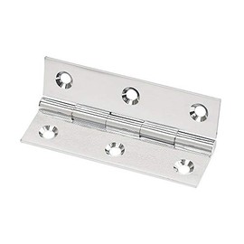 Merriway BH04288 (2 Pcs) 38mm (1.1/2 inch) Butt Hinge, Chrome Plated on Solid Brass - Pack of 2 Pieces