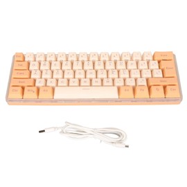 60% Wired Gaming Keyboard RGB Mini Keyboard Imitated Mechanical Technique Compact 61 Keys Keyboard for Gamer Typist Orange Yellow