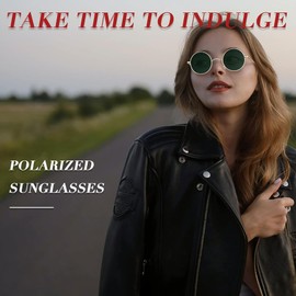 Joopin Vintage Lennon Round Sunglasses Women - Polarised UV400 Protection Metal Frame Retro Circle Sunglasses for Men and Women (Gold Frame G15 Lens)