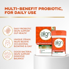 Align Probiotic, Pro Formula, Probiotics for Women and Men, Daily Probiotic Supplement, Helps Soothe Occasional Bloating & Gas*, #1 Doctor Recommended Brand‡, 30 Capsules (Packaging May Vary)