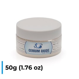 Glass Polish PRO 1.76oz (50g) Cerium Oxide - Fine-Grade Cerium Oxide Glass Polishing Powder - TREO 95% - 2.5 Microns - White