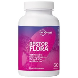 Microbiome Labs Restorflora Probiotics for Digestive Health - Gut Health Supplements with Dual Action Probiotics for Women & Men - Support Bowel Regul