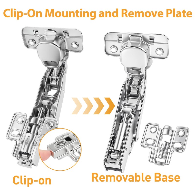 TamBee 1/2 Inch Overlay 175 Degree Cabinet Door Hinges Frameless