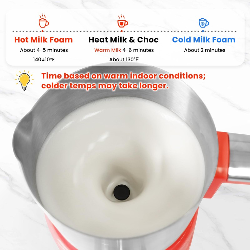 Stainless Steel Milk Frother for Coffee, 3-in-1 Electric Milk Warmer