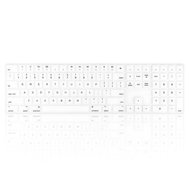 Boaulee Ultra Thin Silicone A1843 Keyboard Cover Skin for iMac Full Size Wireless Numeric 2017-2019 Magic Keyboard with Numeric Keypad MQ052LL/A A1843 US Layout (Gradient White)