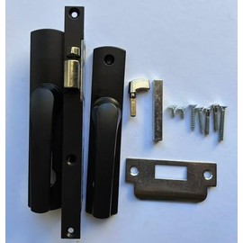 Security Screen Door Lock Hinged Black - Without Cylinder