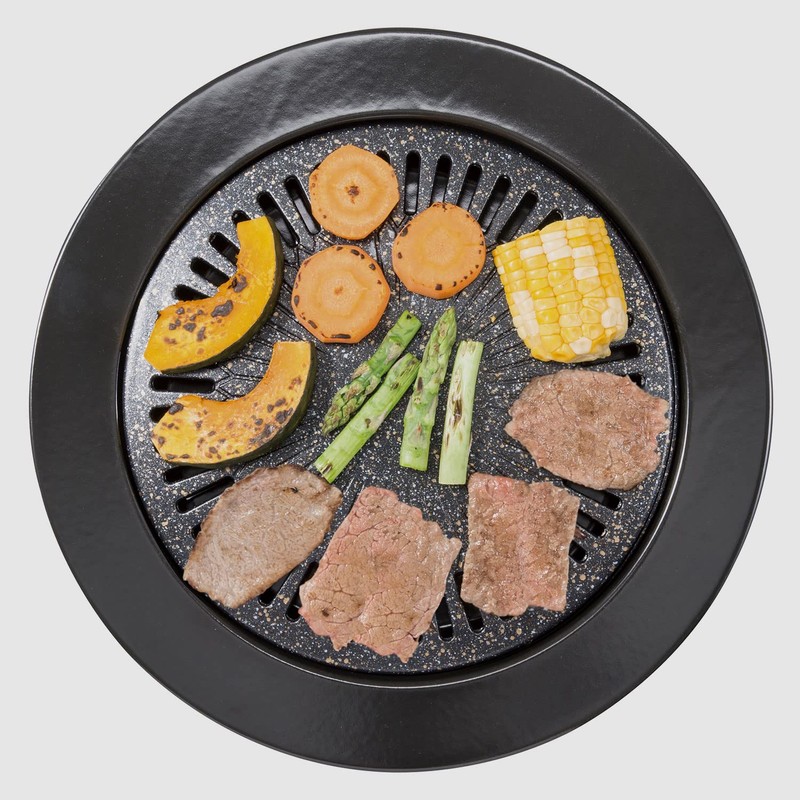 Bestco Direct Flame Yakiniku Grill Plate, Calorie Reduction, Round, 13.0