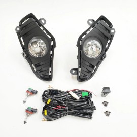 KINSTECH For 2019-2024 TY RAV4 Clear Lens Fog Light Kit Pair Switch Bezel Wire Bulb Rav 4