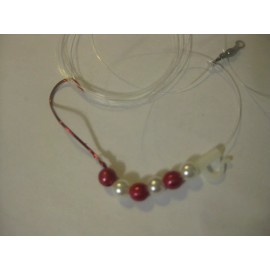 Unbranded Walleye Slow Death Quick Change Crawler Harness (Red and White Beads)