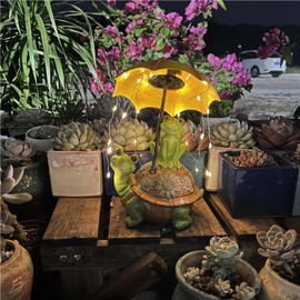 Outdoor Solar Frog Garden Decoration, Funny Frog Statue, Frog Garden Decoration, Frog Garden Decoration, Solar, Garden Decorative Lamp, Animal Garden Statue for Patio, Lawn, Ponds (Green)