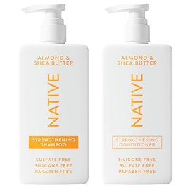 Native Shampoo y Acondicionador Contienen Ingredientes Derivados Naturalmente | Todo Tipo de Cabello Color y Tratamiento, Fino A Secado Dañado, Sin Sulfatos y Tintes - Almendra y Manteca de Karité, 16