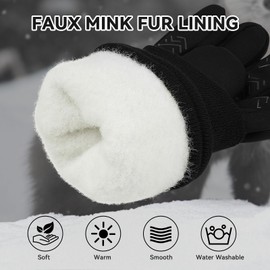 Cierto Winter Touch Screen Gloves: Men & Women Water Resistant Warm Gloves | Cold Weather Touchscreen Thermal Fleece Lined Running Cycling Working Gloves with Extended Cuffs