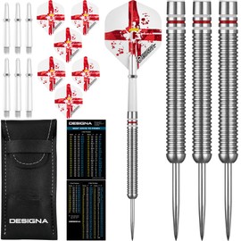 Designa D0731 Patriot | 22g Premium 90% Tungsten Straight Barrel National Flag Darts, Northern Ireland, Silver