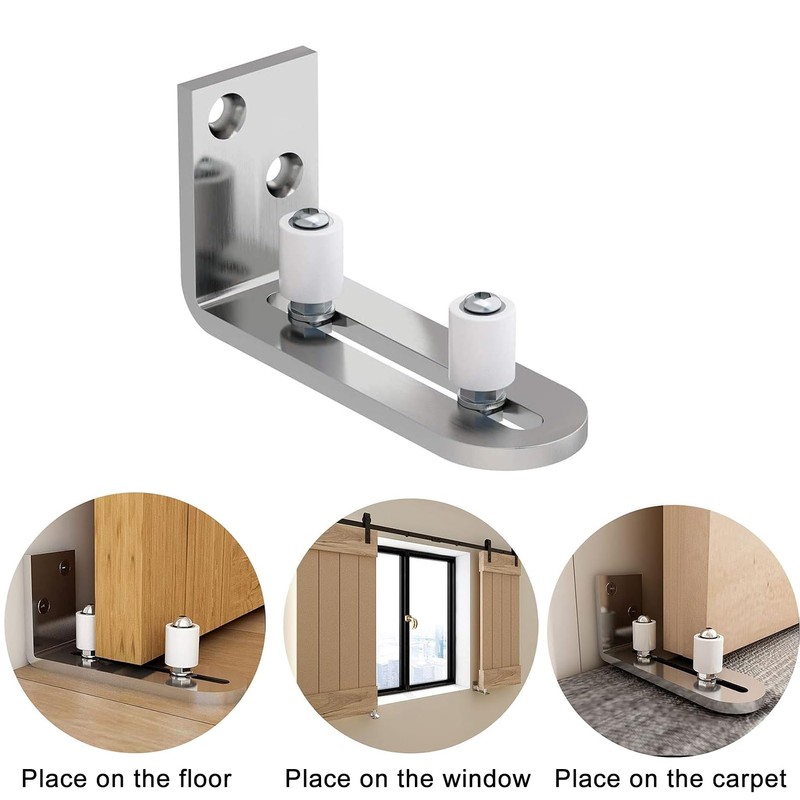 TeTupGa 2 Pack Sliding Barn Door Floor Guides, Flush Sliding