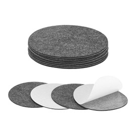 M METERXITY 10-Pack Lamp Base Felt, 4.5 Inch Dia. 2mm Thick Self Adhesive Round Fabric Felt Pads for Lamp/Furniture/DIY, Non-Slip Fiber Backed Patch Circles with Adhesive Backing [Grey]