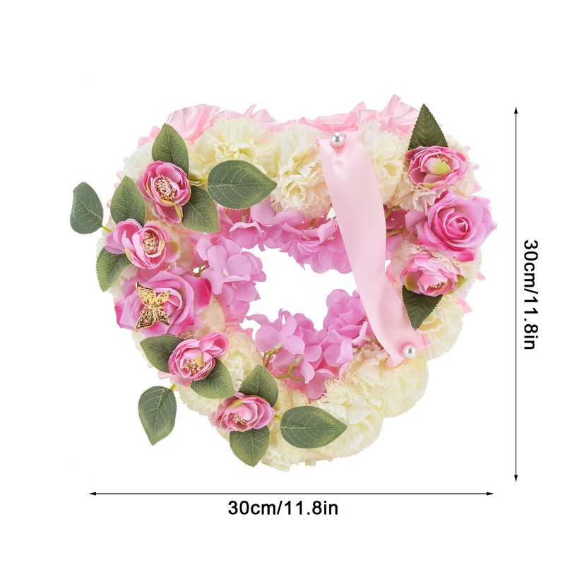 Artificial Heart Shaped Wreaths Wedding Wreaths Fake Flowers Decoration for