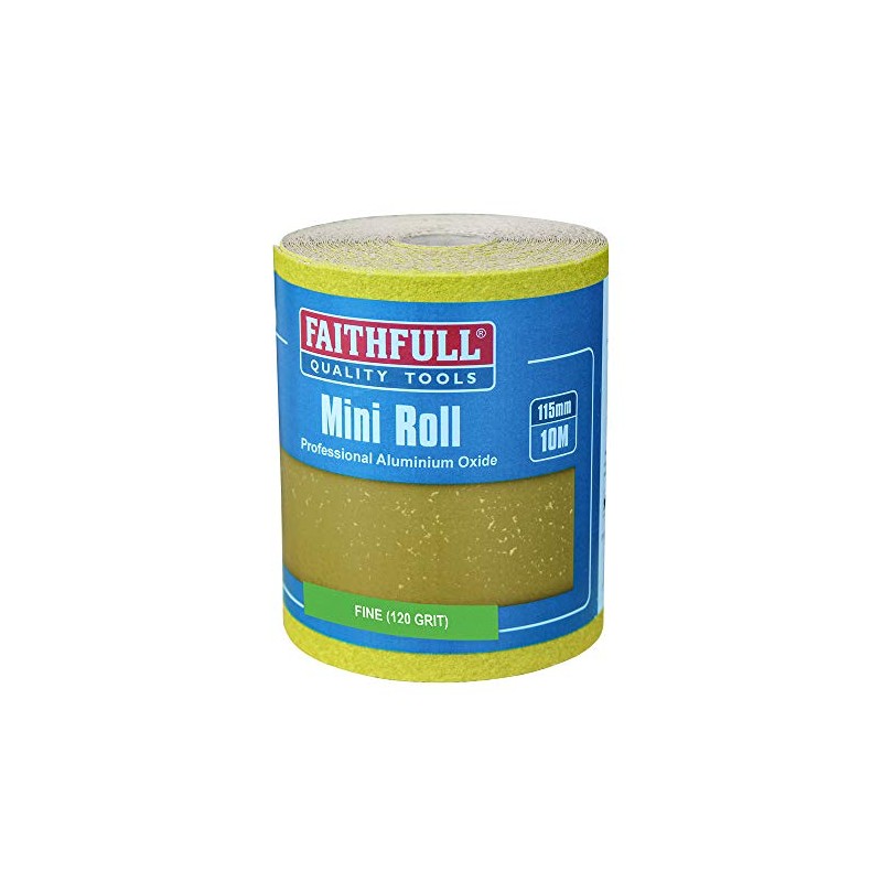 Faithfull FAIAR10120Y 10M Fine (120 Grit) Sandpaper Roll Yellow (Std)