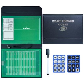 Pure Vie Premium Double-Sided Football Coaching Board Rugby Tactics Clipboard Gridiron Football Coach Dry Erase Whiteboard with Erase, Pen - Sporting Goods Training Equipment for Coach and Game Plan