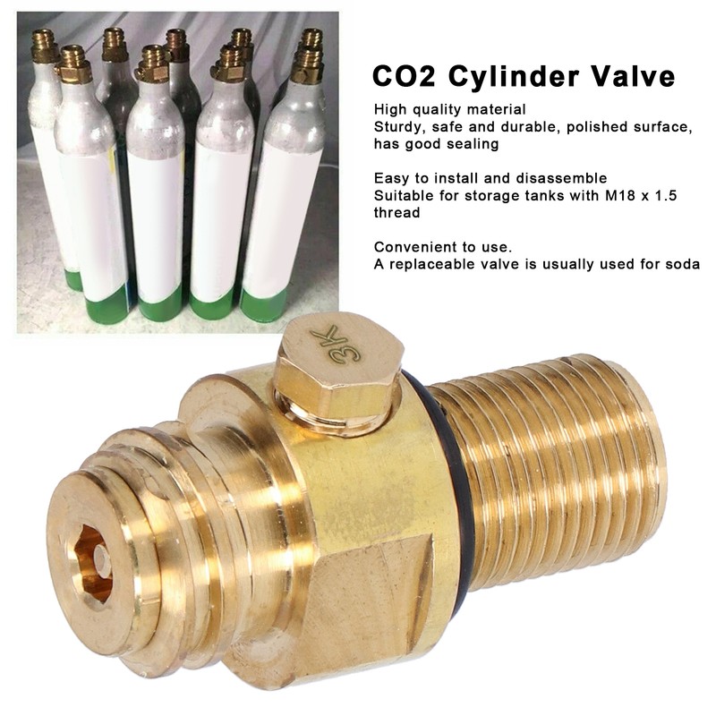 M18x1.5 Thread CO2 Cylinder Refill Adapter Pin Valve Converter Accessories