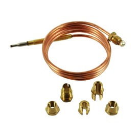 Universal Gas Thermocouple Kit, 23.6inch/600mm, Thermocouple with Nuts, Fireplace Replacement Kit, Adaptors, Sensor for Gas Stove, Fireplace, Heater [Energy Class A+++]