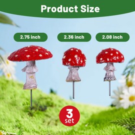 beinkmake 3Pcs Mushroom Outdoor Decor Glow in The Dark Mini Statues Fairy Garden Miniatures Luminous Mushroom Lawn Ornament Decorations for Garden Yard Art Accessories
