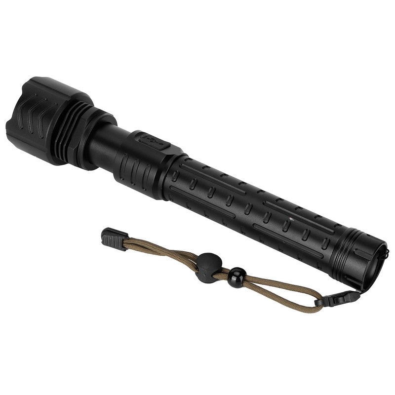 XHP90 Telescopic Zoom Flashlight Waterproof Electric Torch USB Charging for