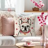 QIONG MENG Valentines Day Pillow Covers 18x18 Inch French Bulldog