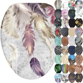 Sanilo Soft Close Toilet Seat ELONGATED, Quiet and Slow Close Lid and Seat, Strong Bumpers and Hinges, Feathers