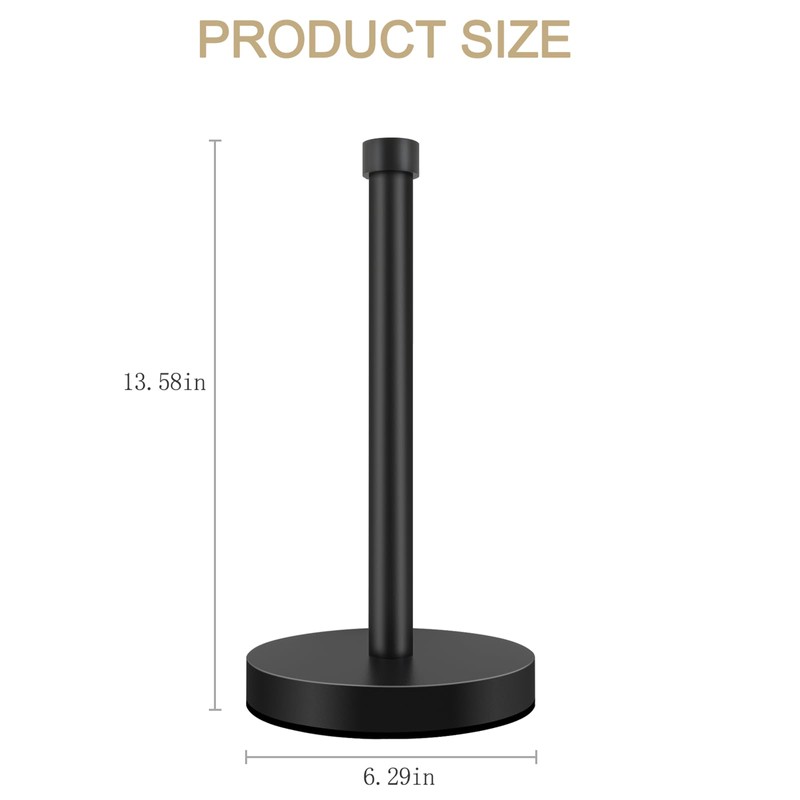 VOTZAAQ Black Paper Towel Holder Countertop, Stainless Steel Standing Paper