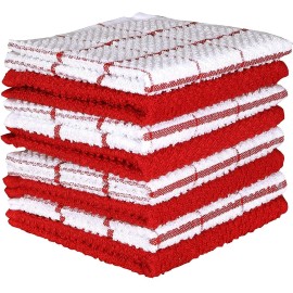 AMOUR INFINI Cotton Kitchen Dish Cloths Set of 8 – Highly Absorbent, Super Soft