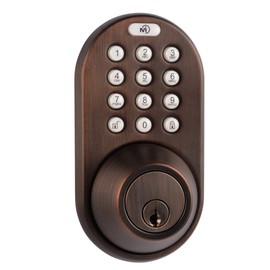 MiLocks TF-02OB Digital Deadbolt Door Lock with Electronic Keypad for Exterior Doors, Oil Rubbed Bronze