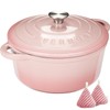 Overmont Enameled Cast Iron Dutch Oven - 5.5QT Pot with