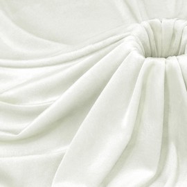 P Pothuiny Ivory White Velvet Fabric by The Yard, 1 Yard x 60 Inch Wide Luxury & Soft Stretchy Velvet Cloth Fabric for Sewing, Apparel, Upholstery - 90% Polyester 10% Spandex