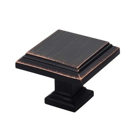 Alzassbg 10 Pack Oil Rubbed Bronze Cabinet Knobs, 1.3 Inch(32mm) Kitchen Cabinet Hardware Square Knobs for Cupboard and Drawer AL6071ORB