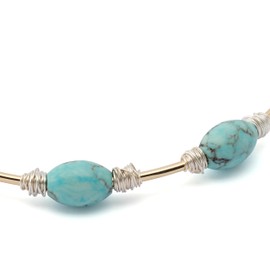 Robert Lee Morris Soho Women's Turquoise Stone Bead Wire Collar Necklace