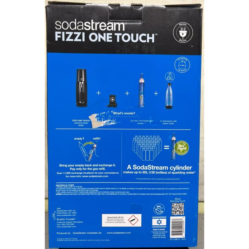 SodaStream New SodaStream Fizzi One Touch Soda Maker Black With